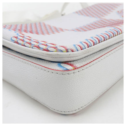 Louis Vuitton White Embroidered Damier Trio Messenger Bag "Unworn"