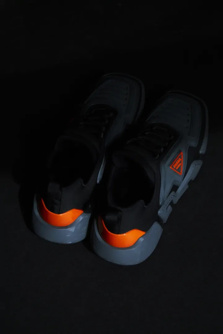 Prada Black & Orange Cloudbust Thunder Sneakers (Pre-Loved)