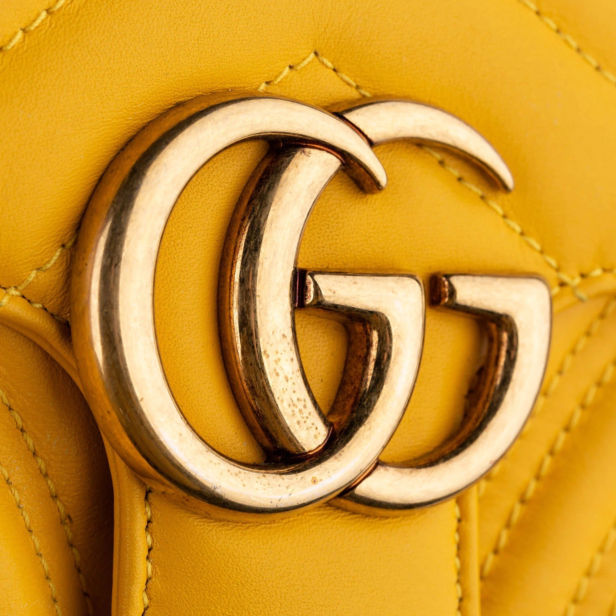 Gucci GG Marmont Matelassé Yellow Leather Mini Bag (Pre-Loved)