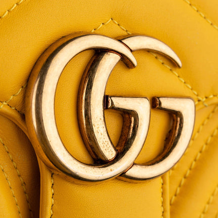 Gucci GG Marmont Matelassé Yellow Leather Mini Bag (Pre-Loved)