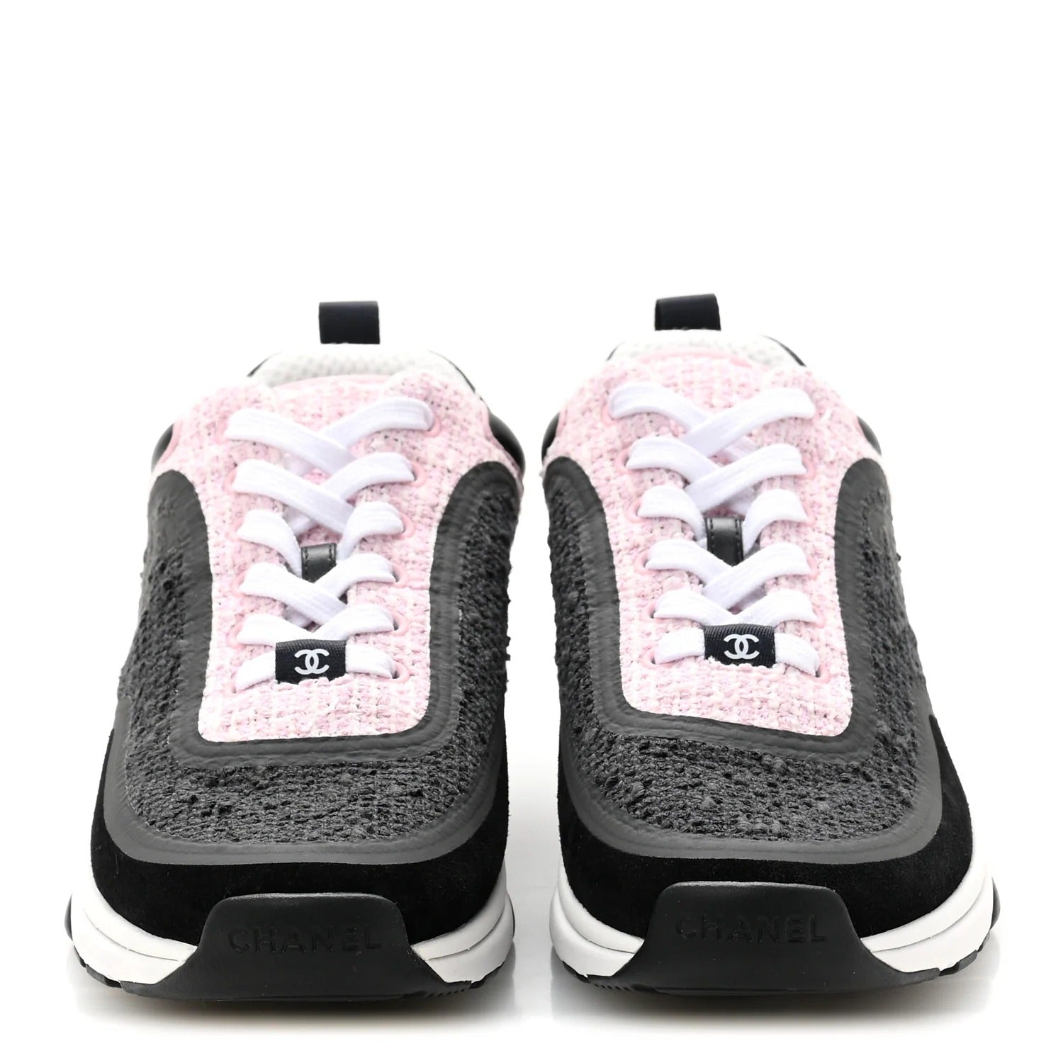 Chanel Tweed Runners Black, Grey & Pink 