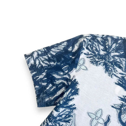 Louis Vuitton White and Navy Botanical Monogram T-Shirt "Unworn"