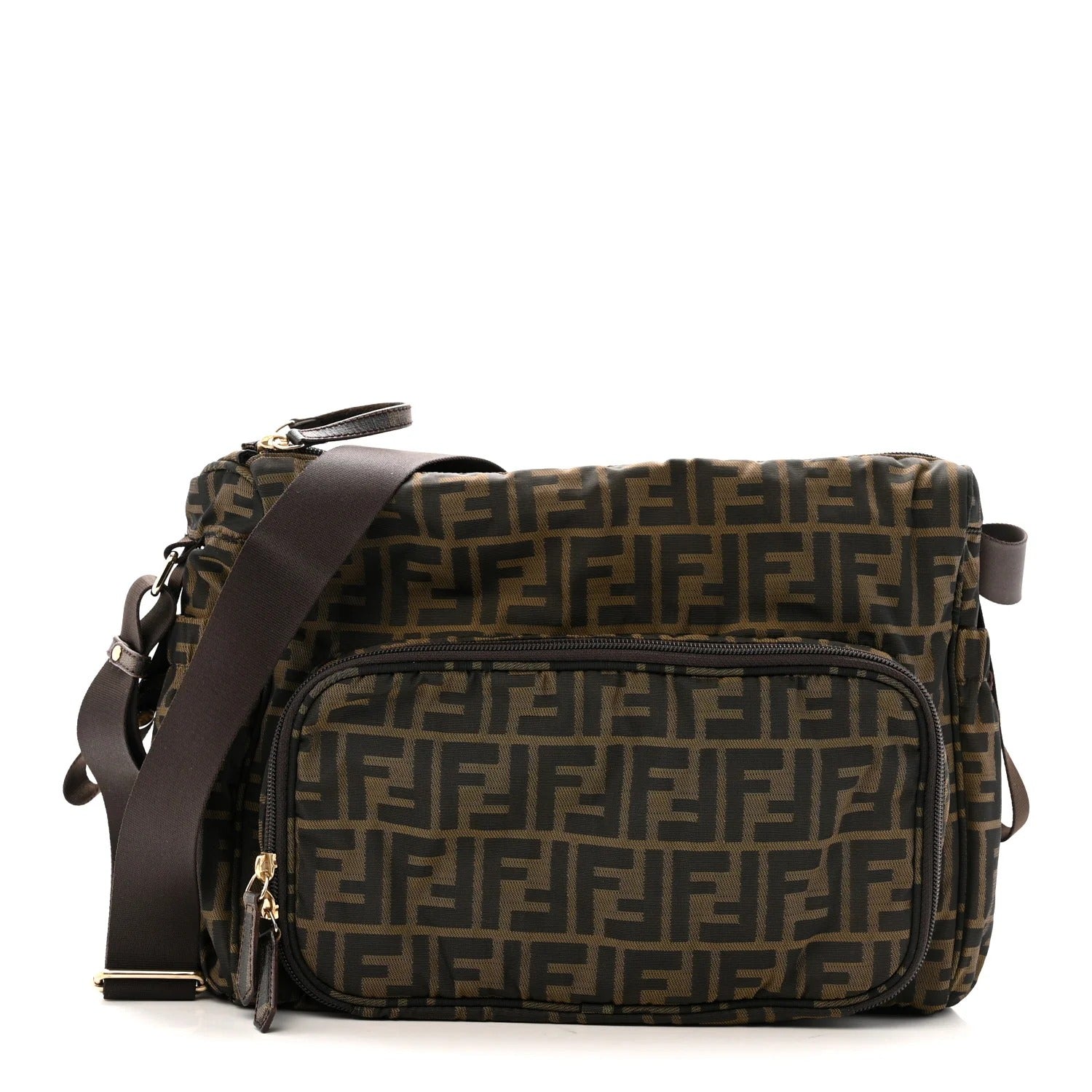 Fendi Nylon Zucca Diaper Bag Tobacco 