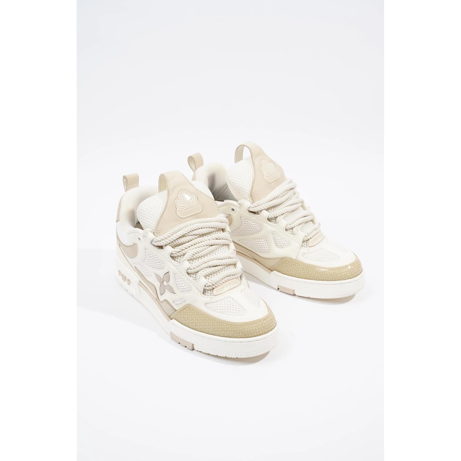 Louis Vuitton Beige and White Skate Sneakers 