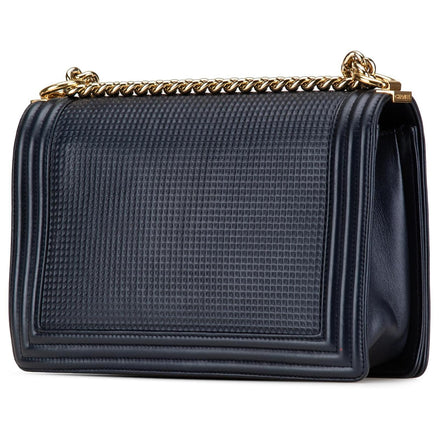 Chanel CC Medium Boy Bag Navy Perforated Leather "Unworn"