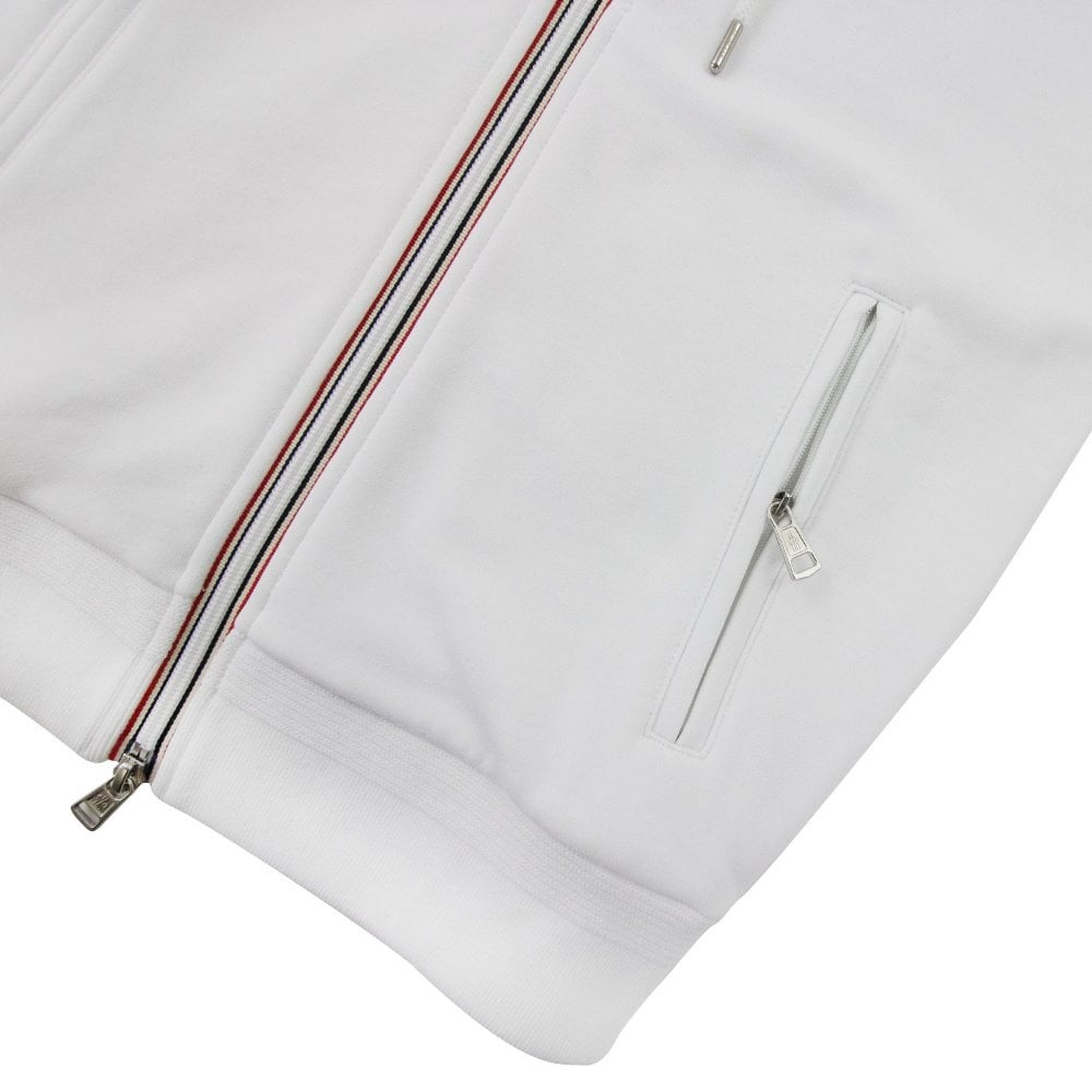 Moncler White Tricolor Zip Sleeveless Hoodie (Pre-Loved)