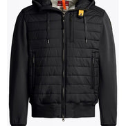 Parajumpers Black Nolan Hybrid Quilted Hooded Jacket (Pre-Loved)