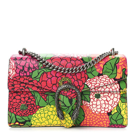 Gucci Dionysus Floral Print Leather Chain Wallet (Pre-Loved)