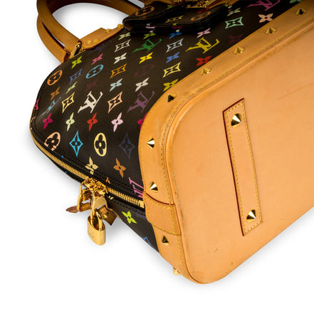 Louis Vuitton x Takashi Murakami Black Monogram Multicolore Alma PM (Pre-Loved)