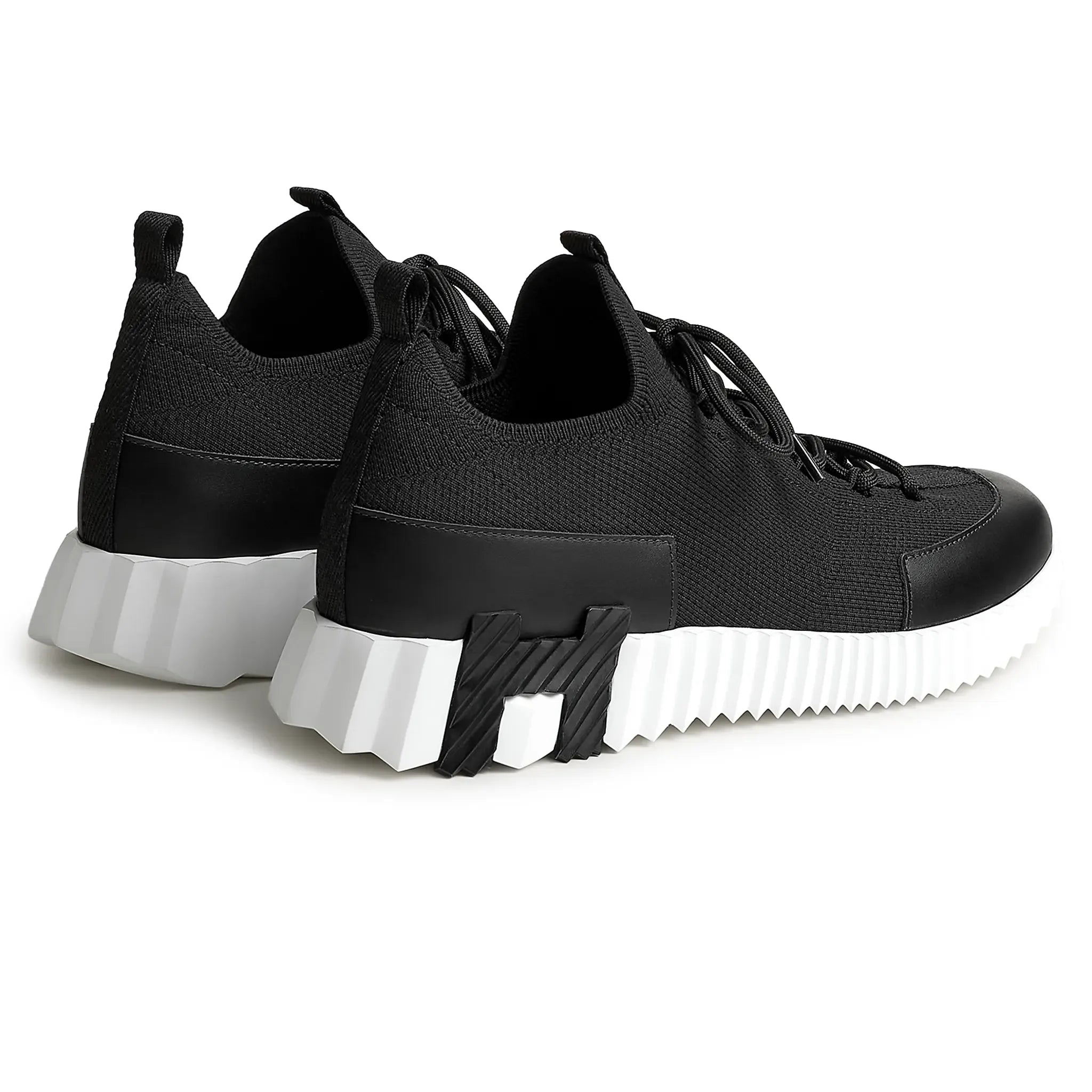 Hermes Bouncing Black Leather Sneakers 