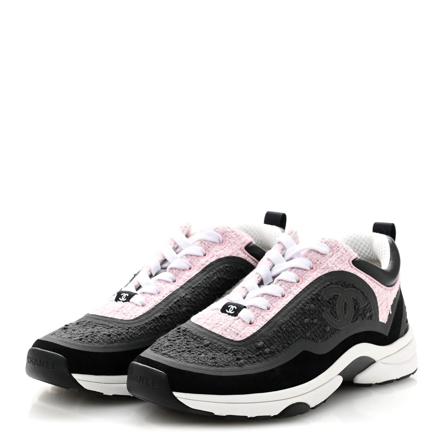 Chanel Tweed Runners Black, Grey & Pink 