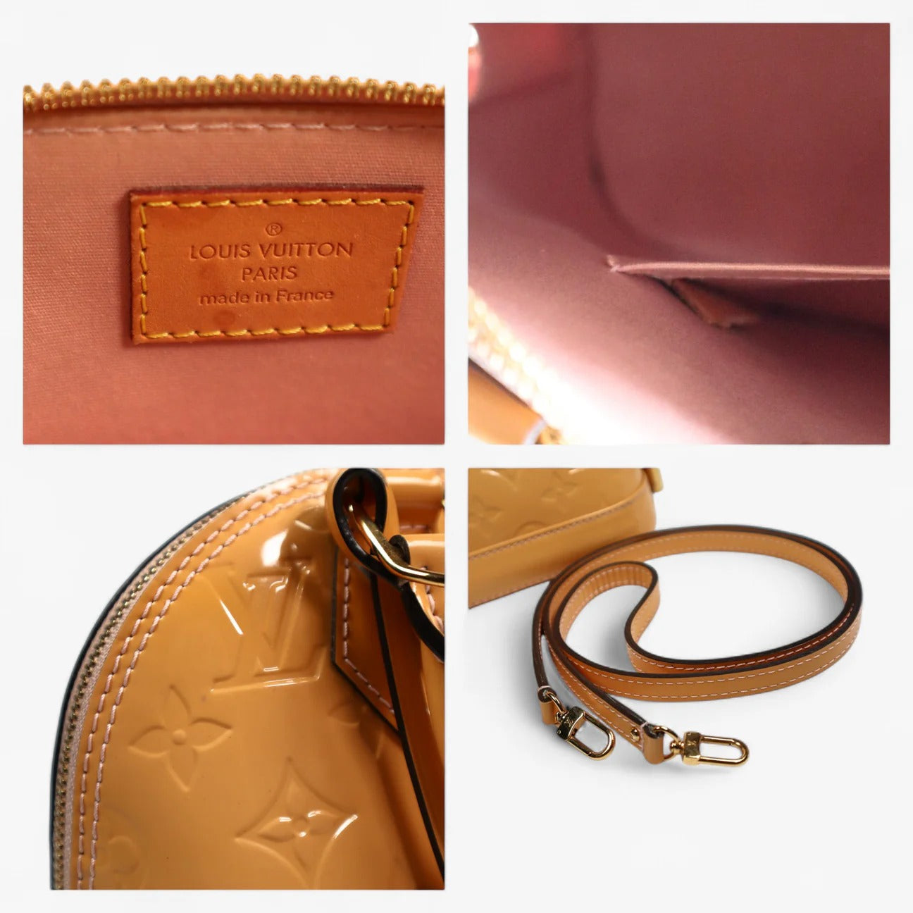 Louis Vuitton Alma BB Rose Ballerine Vernis Leather (Pre-Loved)