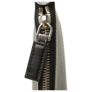 Prada Black Saffiano & Crocodile Leather Document Holder Clutch (Pre-Loved)