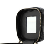 Chanel Classic Vanity Case with Chain Top Handle Black Caviar Gold Hardware 