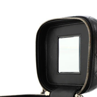 Chanel Classic Vanity Case with Chain Top Handle Black Caviar Gold Hardware "Unworn"