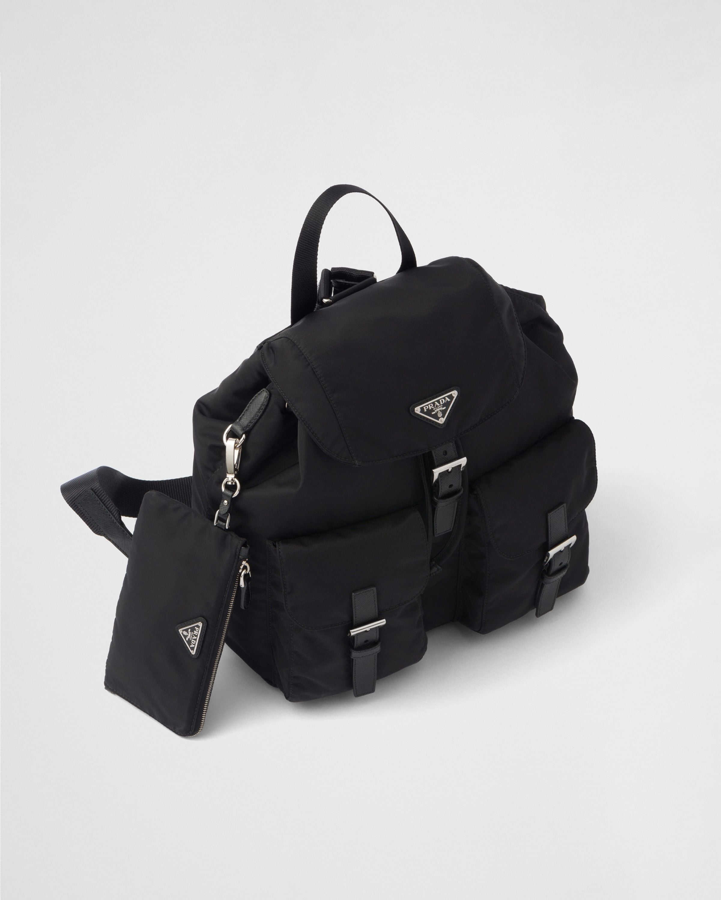 Prada Grey Re-Nylon Backpack with Pouch 