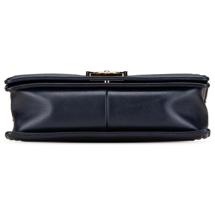 Chanel CC Medium Boy Bag Navy Perforated Leather "Unworn"