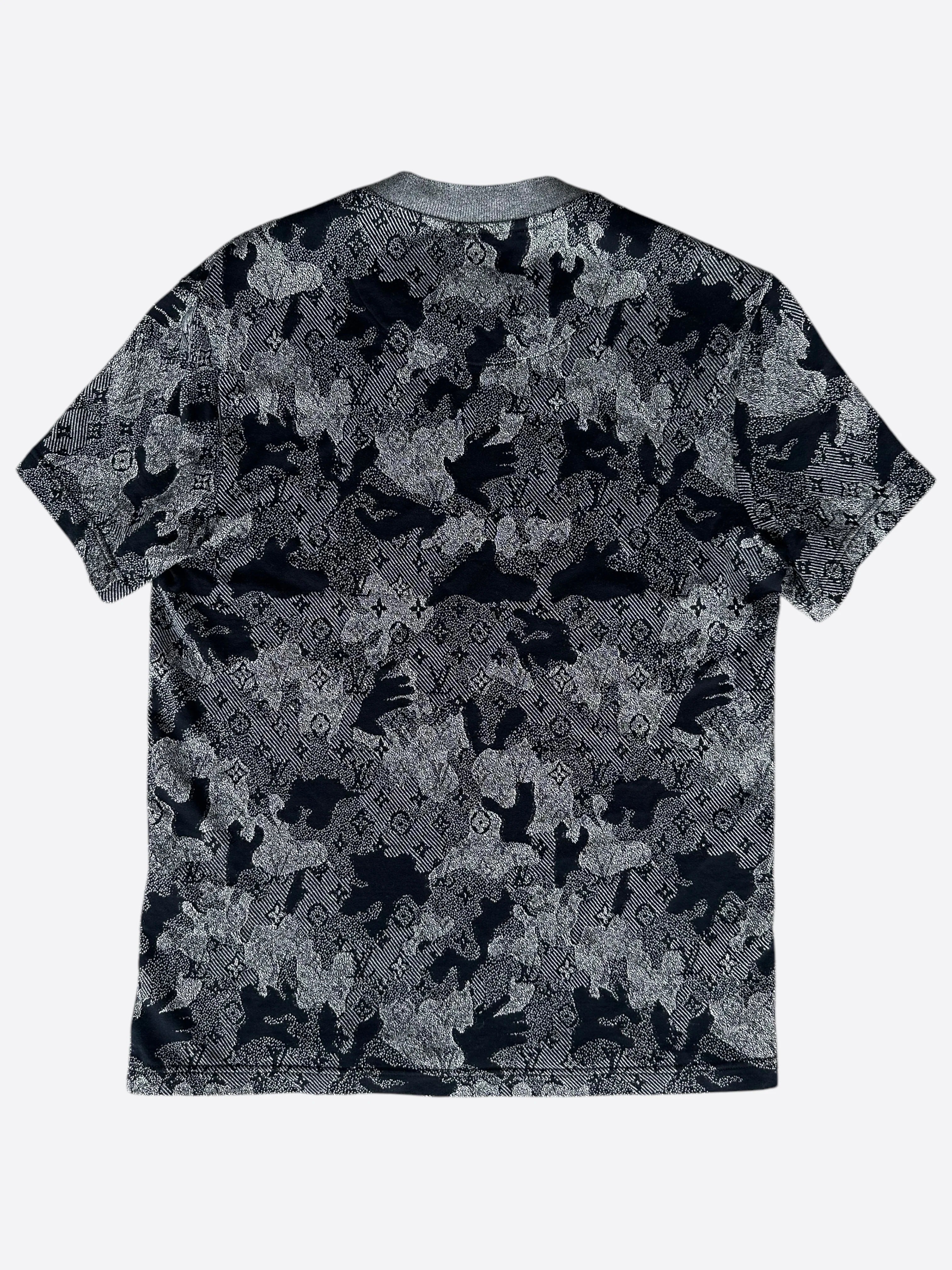 Louis Vuitton Black and Grey Monogram Camo T-Shirt 