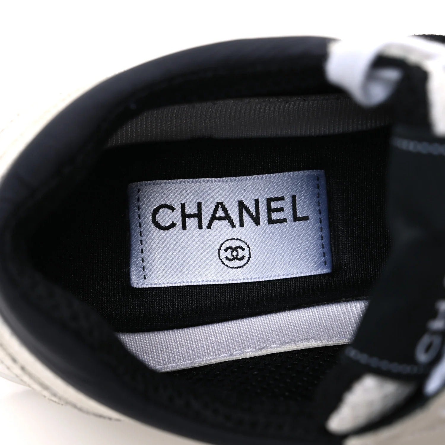 Chanel White and Black Runner Sneakers 