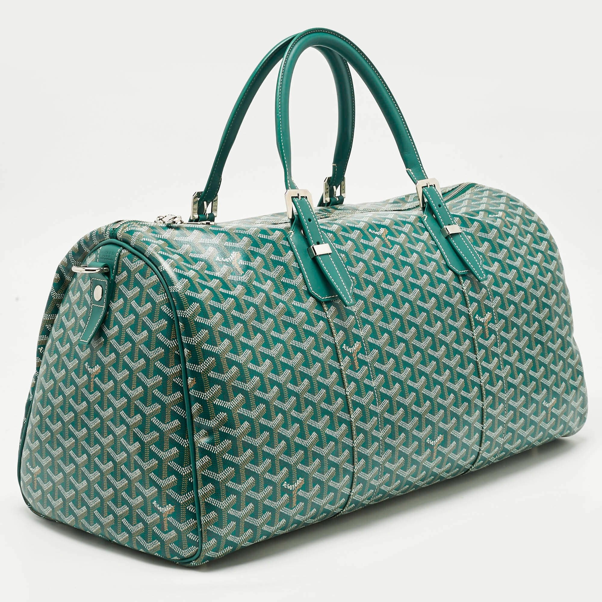 Goyard Green Goyardine Canvas Boston 45 