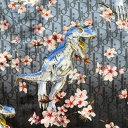 Dior x Hajime Sorayama Oblique Sakura Dinosaur Silk Shirt (Pre-Loved)