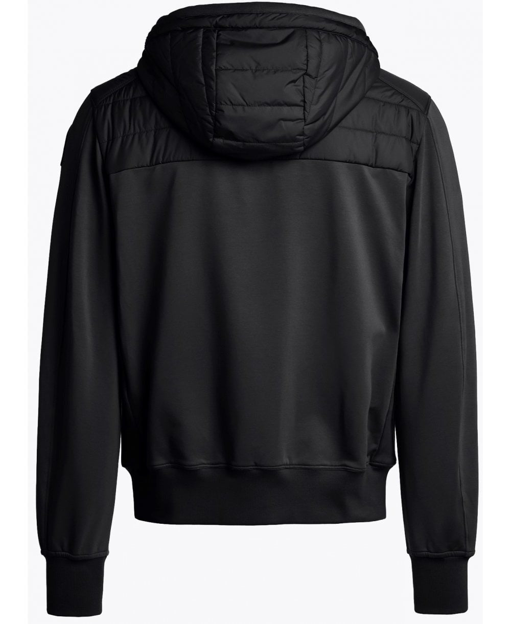 Parajumpers Black Nolan Hybrid Quilted Hooded Jacket (Pre-Loved)