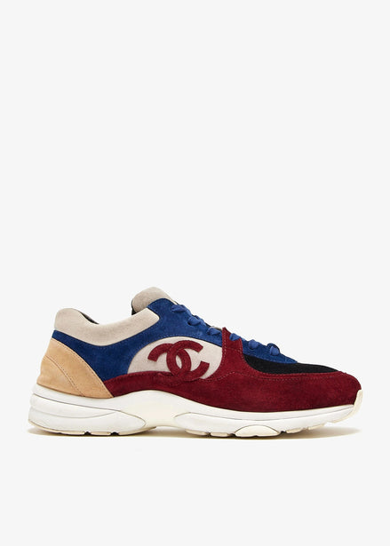 Chanel Multi-Color Suede & Mesh Low-Top Sneakers (Pre-Loved)