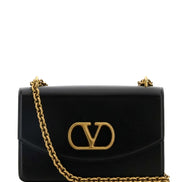 Valentino Garavani Stud Sign VLogo Shoulder Bag Black Leather (Pre-Loved)