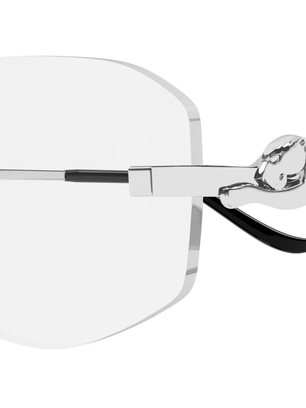 Silver Cartier 3D Panthère Glasses 