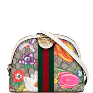 Gucci Ophidia GG Flora White Leather Shoulder Bag (Pre-Loved)