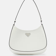 Prada Cleo Brushed Leather Shoulder Bag White 