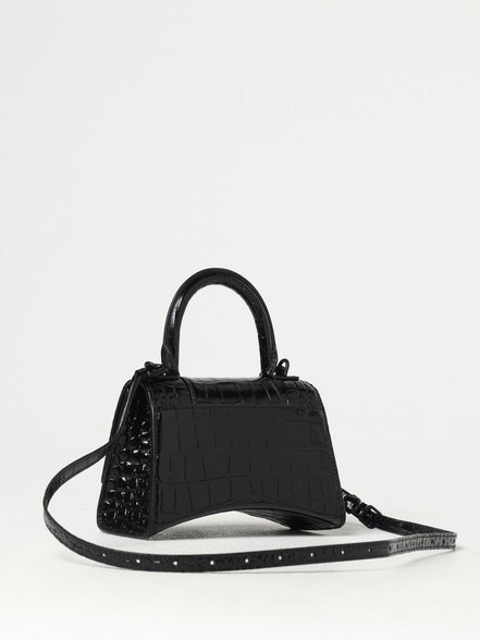 Balenciaga Hourglass Small Handbag Black Croc-Effect Leather "Unworn"