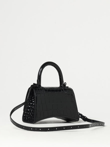 Balenciaga Hourglass Small Handbag Black Croc-Effect Leather "Unworn"