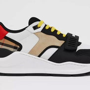 Burberry Ramsey Black, White & Yellow Multi-Color Trainers 