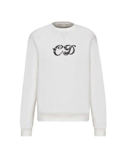 Dior CD Embroidered Sweatshirt White (Pre-Loved)
