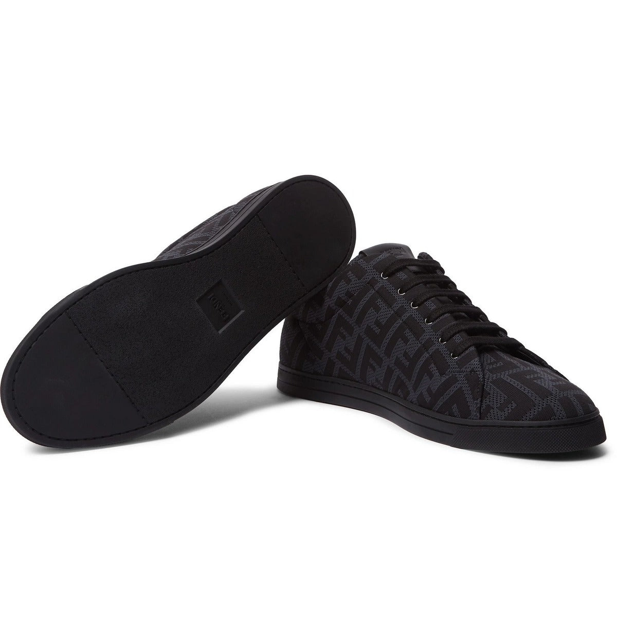 Fendi Black & Grey FF Monogram Low-Top Sneakers (Pre-Loved)