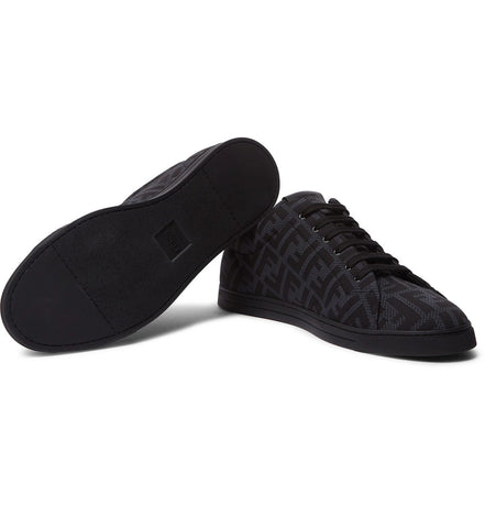 Fendi Black & Grey FF Monogram Low-Top Sneakers (Pre-Loved)