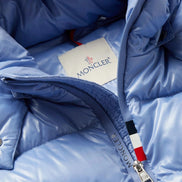 Moncler Baby Blue Glossy Nylon Hooded Puffer Jacket 