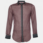 Dolce & Gabbana Burgundy Micro-Dot Contrast Trim Shirt (Pre-Loved)