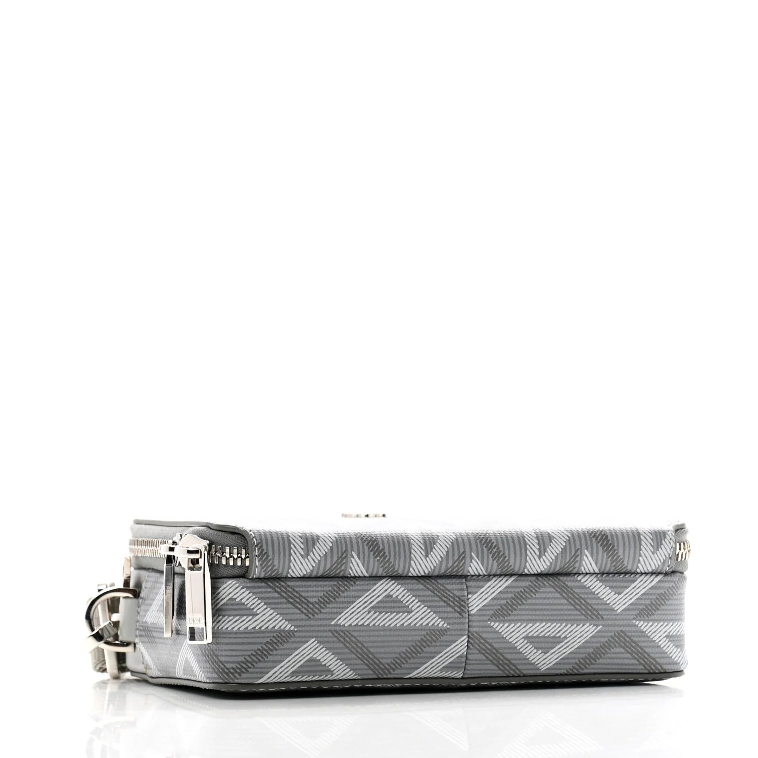 Dior CD Diamond Pouch Bag Grey Coated Canvas 