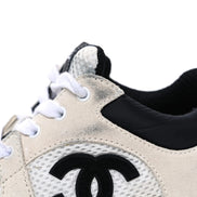 Chanel White and Black Runner Sneakers 