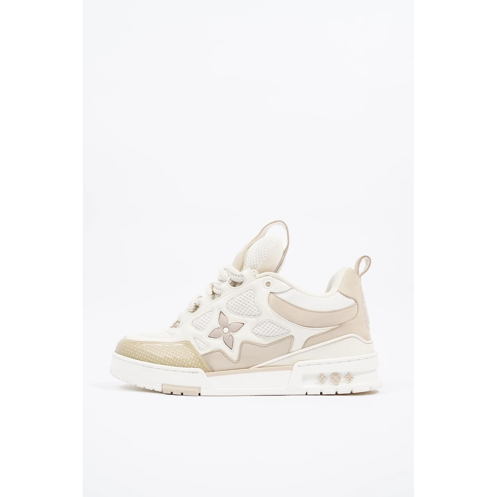 Louis Vuitton Beige and White Skate Sneakers 