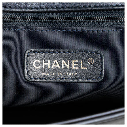Chanel CC Medium Boy Bag Navy Perforated Leather "Unworn"
