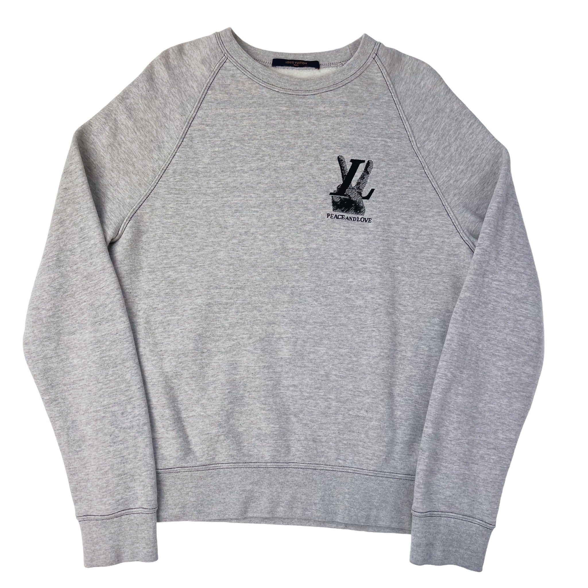 Louis Vuitton Heather Grey 'Peace and Love' Sweatshirt (Pre-Loved)