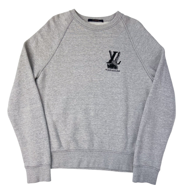 Louis Vuitton Heather Grey 'Peace and Love' Sweatshirt (Pre-Loved)