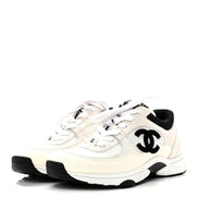 Chanel White and Black Runner Sneakers 