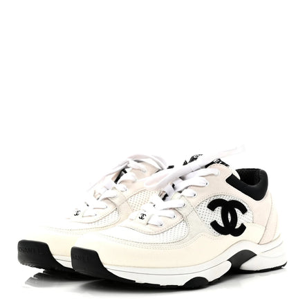 Chanel White and Black Runner Sneakers "Unworn"