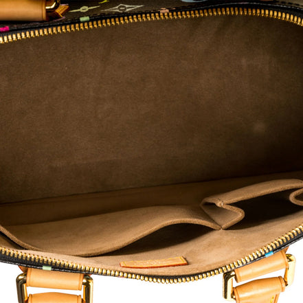 Louis Vuitton x Takashi Murakami Black Monogram Multicolore Alma PM (Pre-Loved)