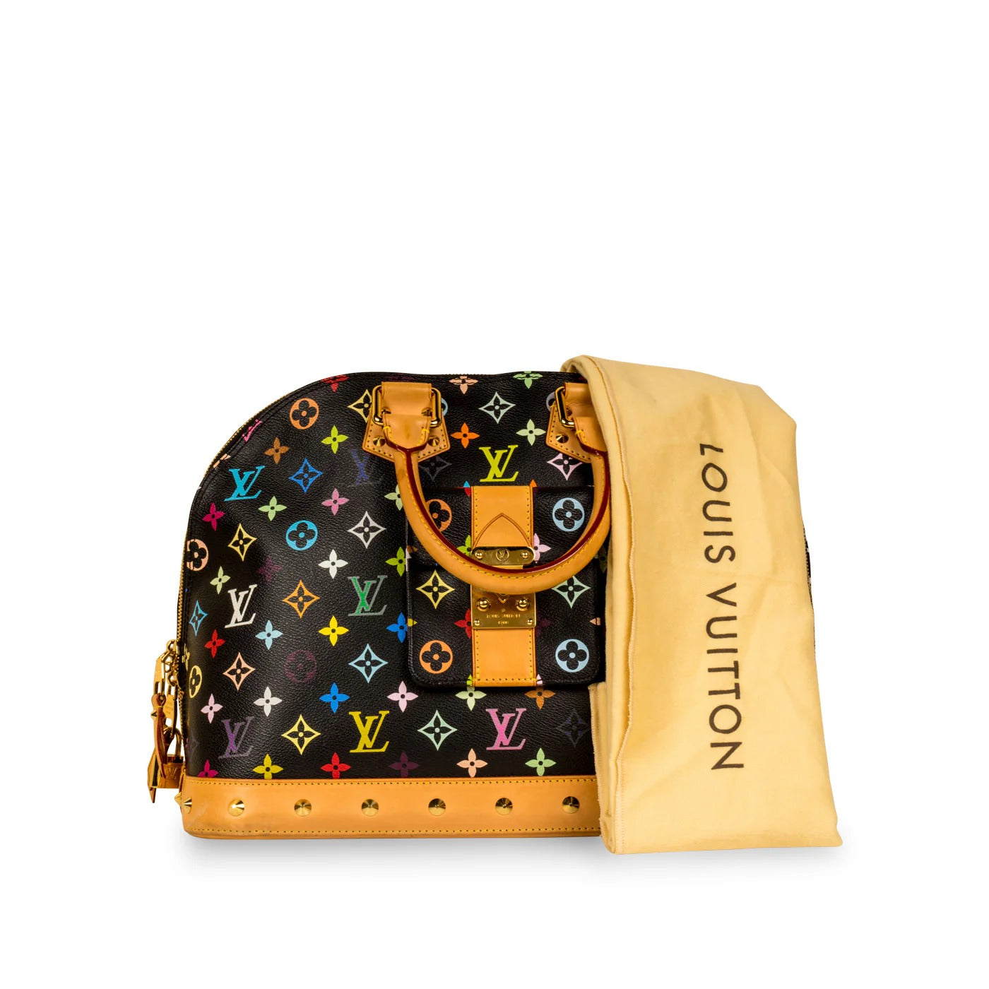Louis Vuitton x Takashi Murakami Black Monogram Multicolore Alma PM (Pre-Loved)