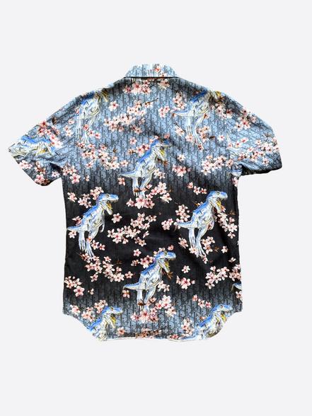 Dior x Hajime Sorayama Oblique Sakura Dinosaur Silk Shirt (Pre-Loved)